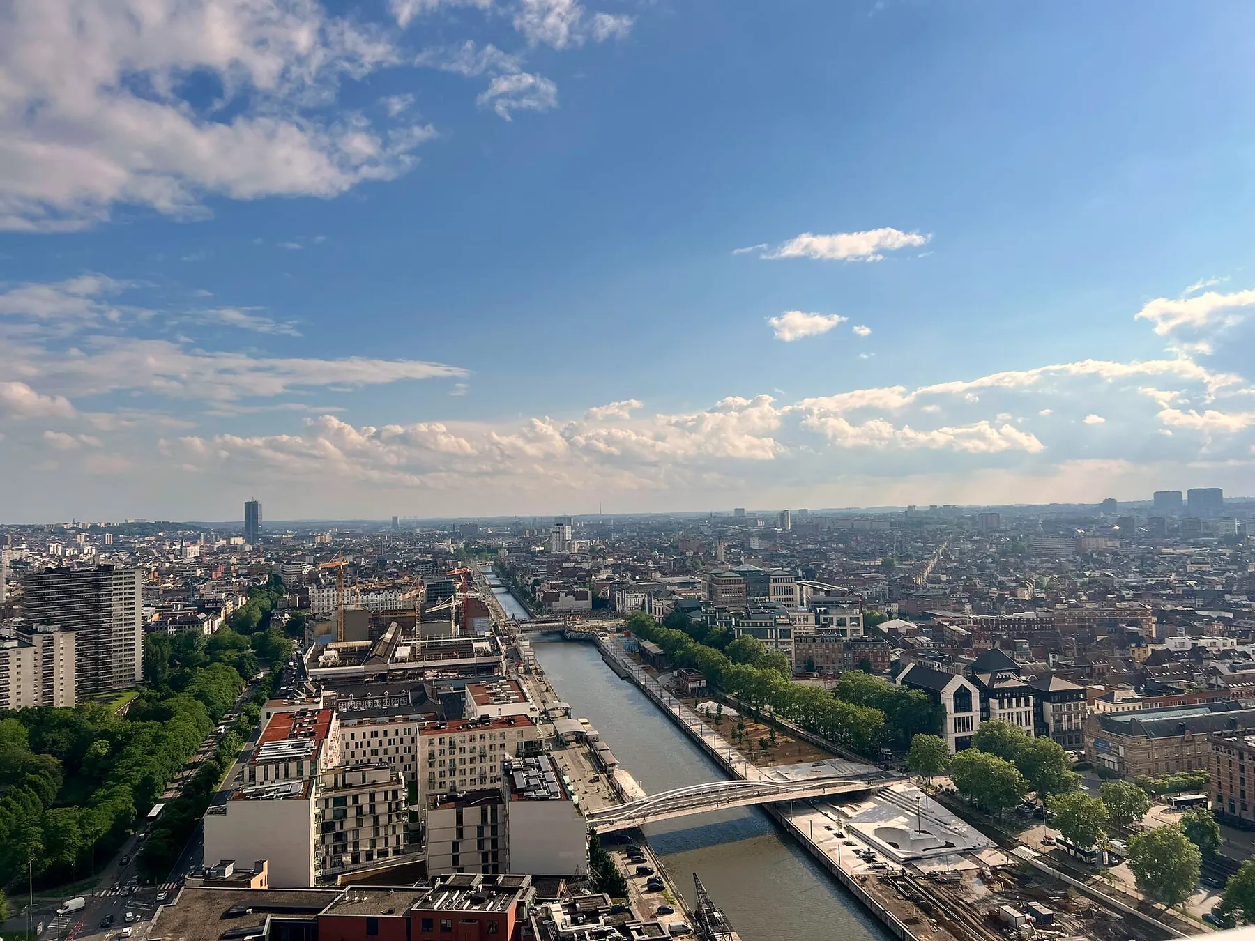 Daytime view over the canal and city