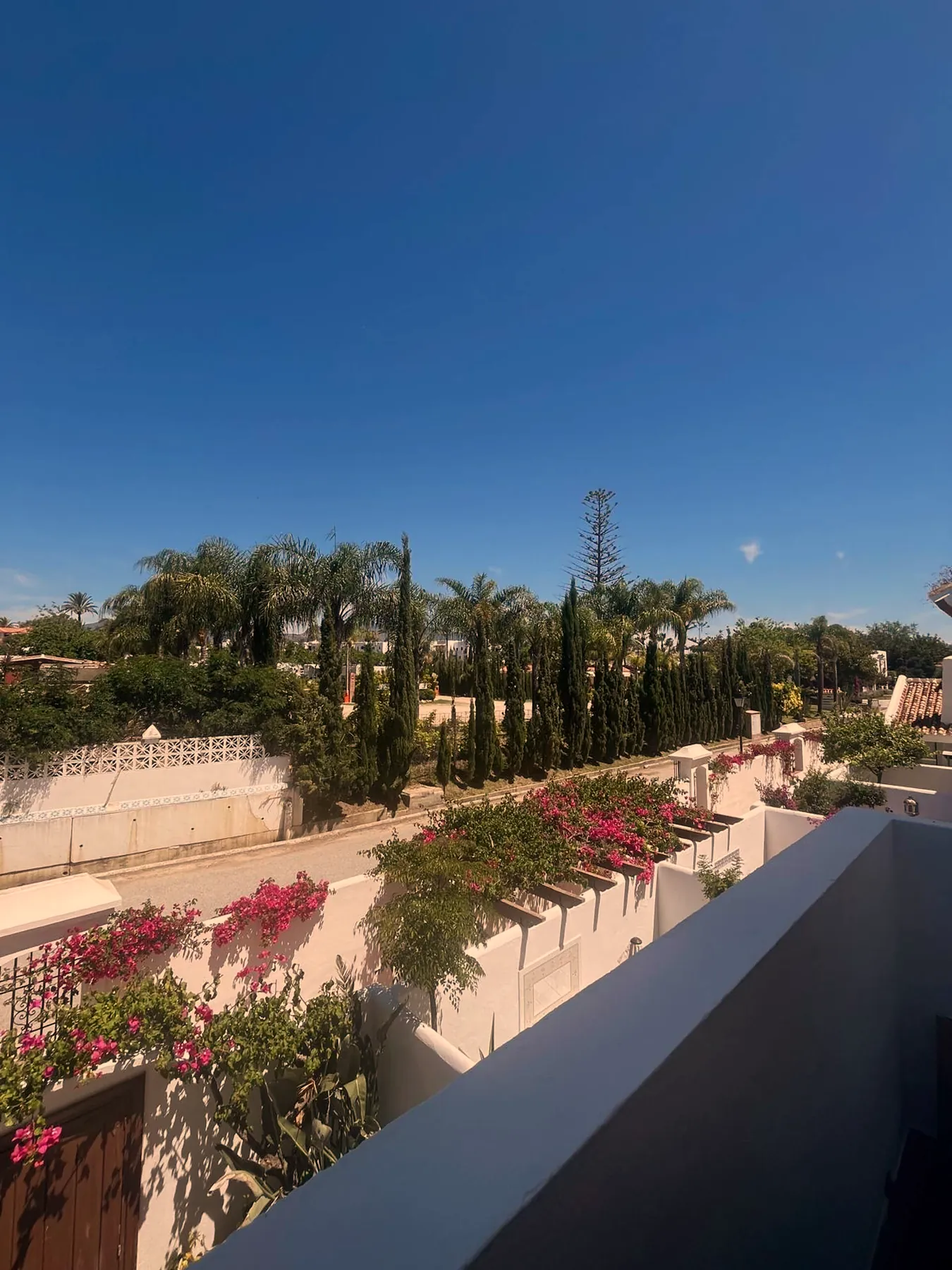 View over the resort under a blue sky