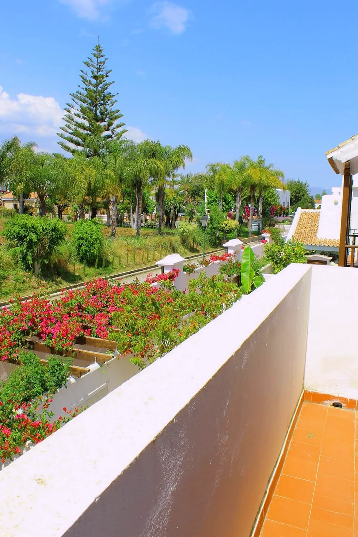 Terrace looking over the resort gardens